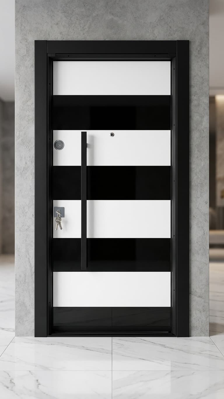 Modern Black & White Stripe